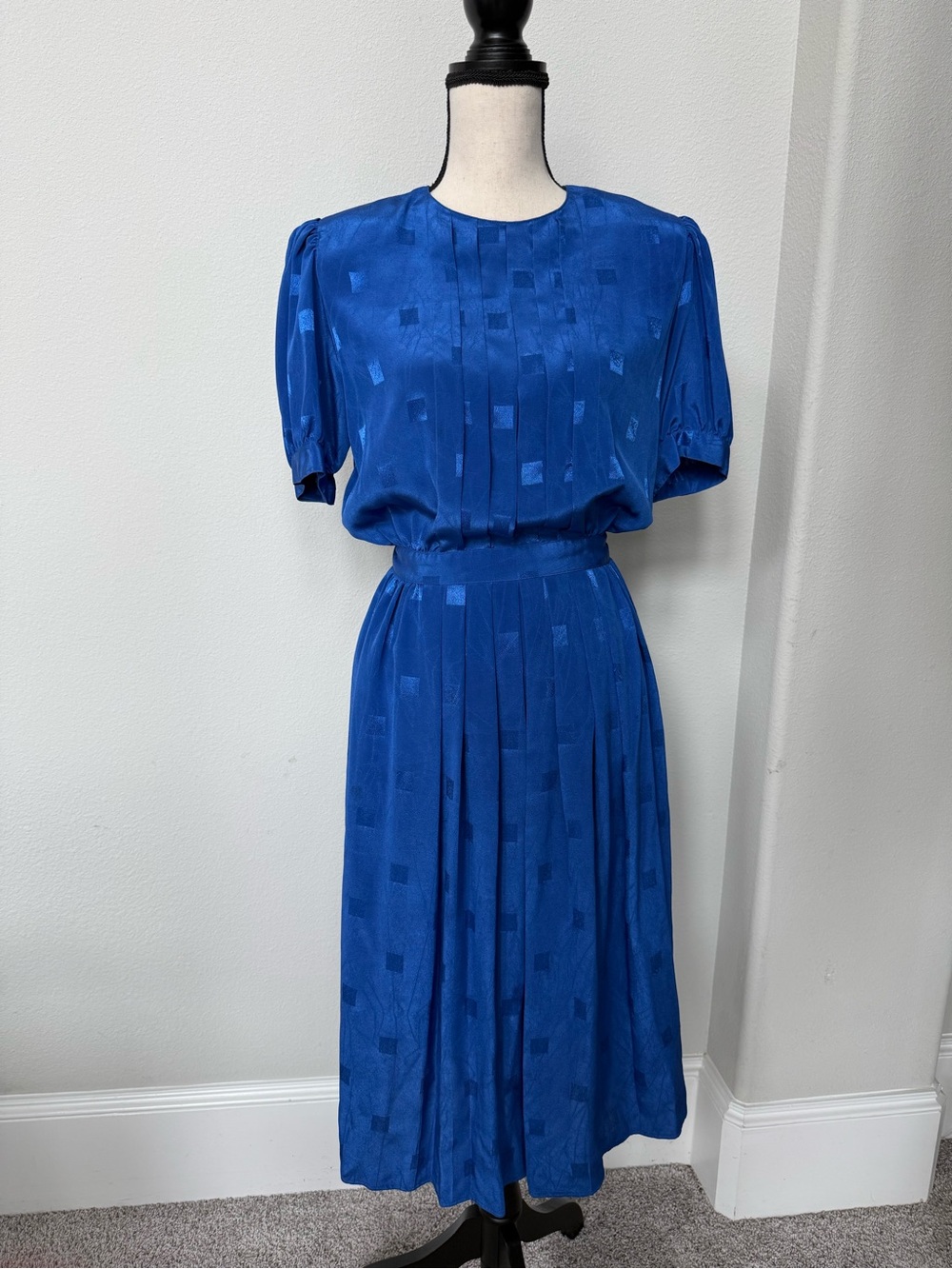 Vintage Townhouse Royal Blue Midi Secretary Dress